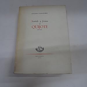 Image du vendeur pour SENTIDO Y FORMA DEL QUIJOTE (1605-1615). mis en vente par Librera J. Cintas