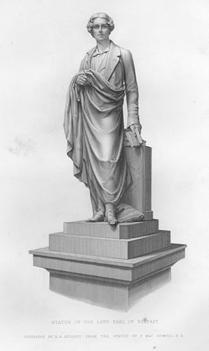 STATUE OF THE EARL OF BELFAST After P. MAC DOWELL Engraved by ARTLETT,1856 Steel Engraving
