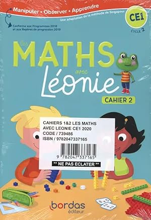les maths avec Léonie : CE1 : cahiers de l'élève 1 et 2 sous film (édition 2020)
