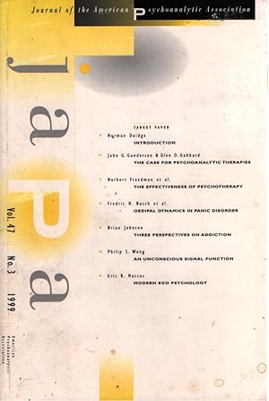 Bild des Verkufers fr Journal of the American Psychoanalytic Association; Vol. 47, No. 3, Summer 1999. zum Verkauf von Fundus-Online GbR Borkert Schwarz Zerfa