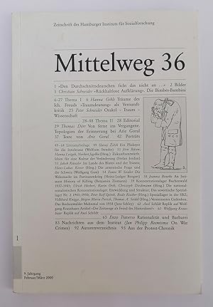 Immagine del venditore per Mittelweg 36. Zeitschrift des Hamburger Instituts fr Sozialforschung. Jg. 9 (Februar/Mrz 2000). venduto da Der Buchfreund