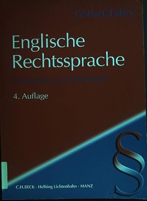 Bild des Verkufers fr Englische Rechtssprache : ein Studien- und Arbeitsbuch. zum Verkauf von books4less (Versandantiquariat Petra Gros GmbH & Co. KG)