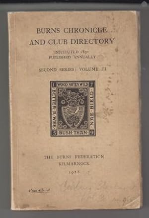 Burns Chronicle and Club Directory: 2nd Series Volume III + The Albany Burns Club
