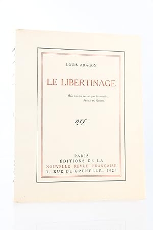 Image du vendeur pour Le Libertinage mis en vente par Librairie Le Feu Follet