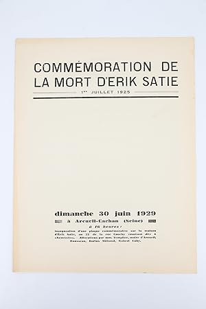 Commémoration de la Mort d'Erik Satie