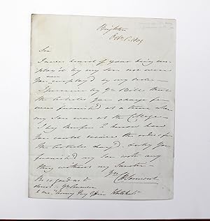 Seller image for An Original Letter Signed and Written by Lord Charles Henry Somerset. for sale by Lasting Words Ltd