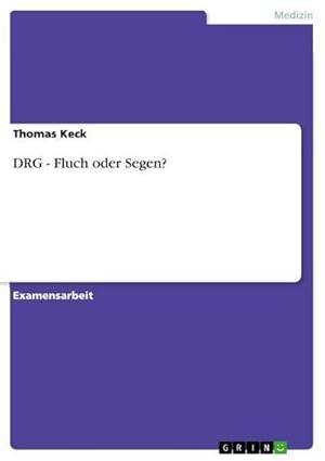 Bild des Verkufers fr DRG - Fluch oder Segen? zum Verkauf von AHA-BUCH GmbH