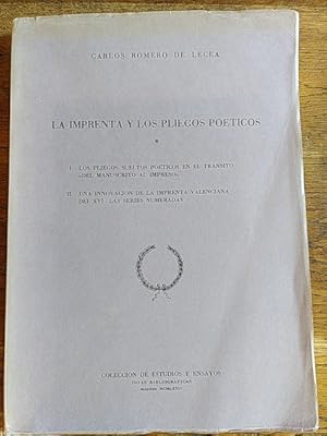 Imagen del vendedor de LA IMPRENTA Y LOS PLIEGOS POTICOS. a la venta por Librera Pramo