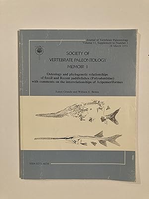 Bild des Verkufers fr OSTEOLOGY AND PHYLOGENETIC RELATIONSHIPS OF FOSSIL AND RECENT PADDLEFISHES (Polyodontidae) WITH COMMENTS ON THE INTERRELATIONSHIPS OF ACIPENSERIFORMES zum Verkauf von Paul Gritis Books