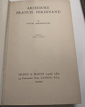 Seller image for Archduke Francis Ferdinand. for sale by Churchill Galleries