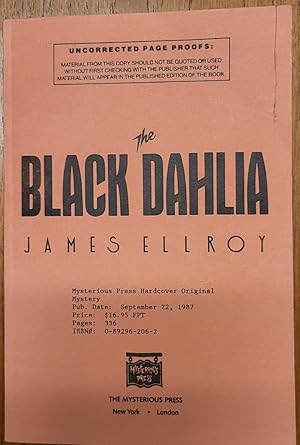 The Black Dahlia - Uncorrected Proof
