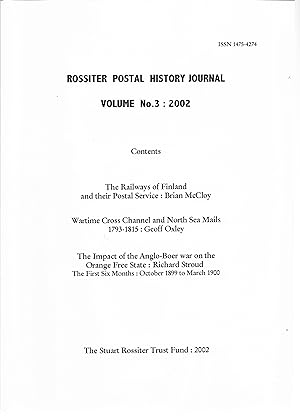 Seller image for Rossiter Postal History Journal, Volume No 3: 2002 for sale by Cher Bibler