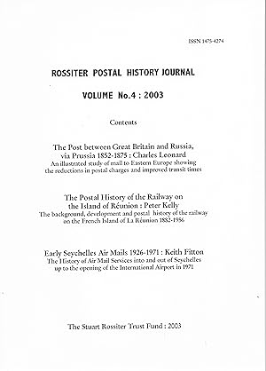 Seller image for Rossiter Postal History Journal, Volume No 4: 2003 for sale by Cher Bibler