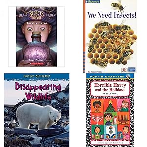Immagine del venditore per Children's Fun & Educational 4 Pack Paperback Book Bundle (Ages 6-12): The Genie King Secrets of Droon Special Editions #07, IOPENERS WE NEED INSECTS SINGLE GRADE 2 2005C, Disappearing Wildlife Protect Our Planet, Horrible Harry and the Holidaze venduto da InventoryMasters