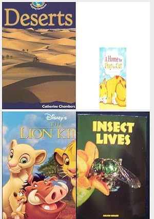 Image du vendeur pour Children's Fun & Educational 4 Pack Paperback Book Bundle (Ages 3-5): Deserts Mapping Earthforms, Reading 2007 Kindergarten Student Reader Grade K Unit 4 Lesson 3 on Level A Home For Flap The Cap, Disneys the Lion King 2008 Storybook, Insect Lives mis en vente par InventoryMasters