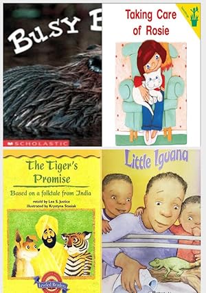 Immagine del venditore per Children's Fun & Educational 4 Pack Paperback Book Bundle (Ages 3-5): Busy Beavers Emergent Readers, Early Reader: Taking Care of Rosie, The Tigers Promise Houghton Mifflin Leveled Readers, Book 3FOG, READING 2007 LISTEN TO ME READER GRADE K UNIT 2 LESSON 5 BELOW LEVEL: LITTLE IGUANA venduto da InventoryMasters