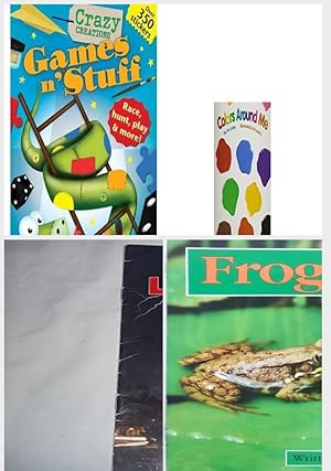 Imagen del vendedor de Children's Fun & Educational 4 Pack Paperback Book Bundle (Ages 3-5): Games N Stuff Crazy Creations, Reading 2007 Listen to Me Reader, Grade K, Unit 1, Lesson 1, Below Level: Colors Around Me, Lightning Science Sight Word Readers, READY READERS, STAGE 4, BOOK 15, FROG AND TOAD a la venta por InventoryMasters