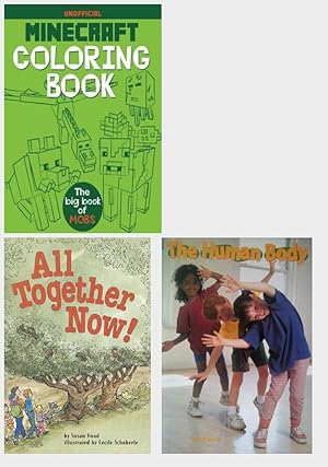 Immagine del venditore per Children's Fun & Educational 4 Pack Paperback Book Bundle (Ages 3-5): Minecraft Coloring Book: The Big Book of Mobs by Blockerella, Plants, READING 2000 LEVELED READER 1.22A ALL TOGETHER NOW! Scott Foresman Reading: Blue Level, Human Body venduto da InventoryMasters