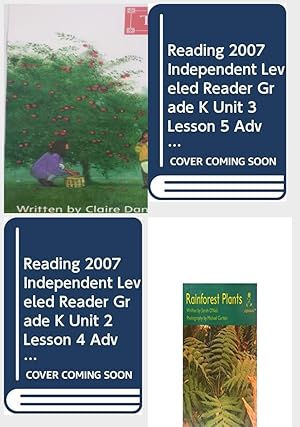 Seller image for Children's Fun & Educational 4 Pack Paperback Book Bundle (Ages 3-5): Apple Farm, READING 2007 INDEPENDENT LEVELED READER GRADE K UNIT 3 LESSON 5 ADVANCED, READING 2007 INDEPENDENT LEVELED READER GRADE K UNIT 2 LESSON 4 ADVANCED, Rainforest plants Alphakids for sale by InventoryMasters