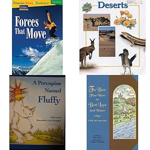 Imagen del vendedor de Children's Fun & Educational 4 Pack Paperback Book Bundle (Ages 6-12): Language, Literacy & Vocabulary - Reading Expeditions Physical Science: Forces That Move Language, Literacy, and Vocabulary - Reading Expeditions, Deserts First Starts, A Porcupine Named Fluffy, READING 2000 LEVELED READER 6.179A THE BOAT THAT WENT ON BOTH LAND AND WATER Scott Foresman Reading: Orange Level a la venta por InventoryMasters