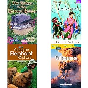 Seller image for Children's Fun & Educational 4 Pack Paperback Book Bundle (Ages 6-12): Book Treks Extension the Mystery of the Rescued Rubies Gr 5 2005c, Iceheart Dominie Joy Chapter Books, Our World Readers: Caring for Elephant Orphans: American English, Language, Literacy & Vocabulary - Reading Expeditions Earth Science: Volcanoes Language, Literacy, and Vocabulary - Reading Expeditions for sale by InventoryMasters