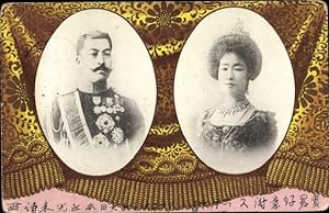 Ansichtskarte / Postkarte Kaiser Meiji von Japan und Kaiserin
