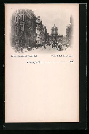 Bild des Verkufers fr Postcard Liverpool, Castle Street and Town Hall zum Verkauf von Bartko-Reher