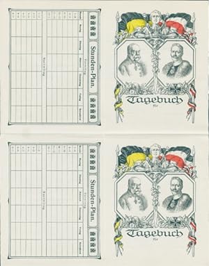 Stundenplan Deutsches Reich / Österreich, Kaiser Wilhelm II, Kaiser Franz Joseph I Tagebuch um 1910