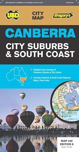 Bild des Verkufers fr Canberra City Suburbs & South Coast Map 248 6th ed (Folded) zum Verkauf von AussieBookSeller