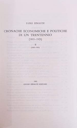CRONACHE ECONOMICHE E POLITICHE DI UN TRENTENNIO (1893 - 1925)