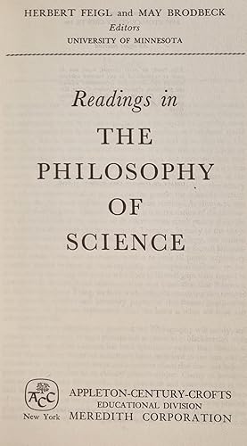 Bild des Verkufers fr READINGS IN THE PHILISOPHY OF SCIENCE zum Verkauf von libreria minerva