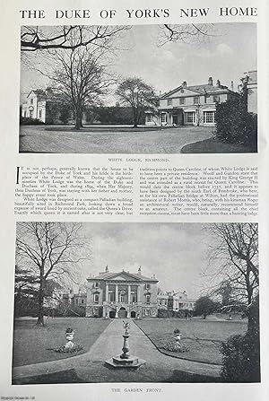 Imagen del vendedor de The Duke of York's New Home, Richmond. Several pictures and accompanying text, removed from an original issue of Country Life Magazine, 1923. a la venta por Cosmo Books