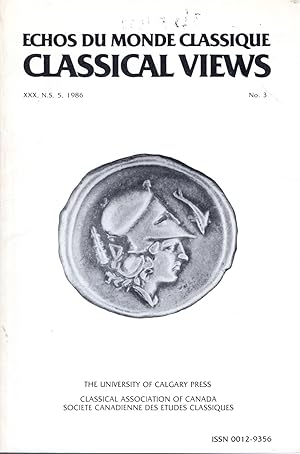 Imagen del vendedor de Echos Du Monde Classique: Classical Views: Volume XXIX, No.3: N.S.4, 1986 a la venta por Dorley House Books, Inc.