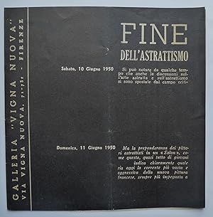 Fine dell'Astrattismo. Manifesto signed by Vinicio Berti, Bruno Brunetti, Alvaro Monnini, Gualtie...