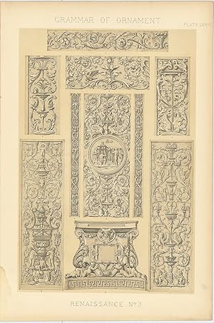 Bild des Verkufers fr Grammar of Ornament. Renaissance. No. 3. zum Verkauf von Robert Frew Ltd. ABA ILAB