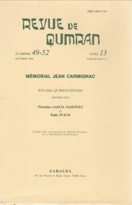 Image du vendeur pour Mmorial Jean Carmignac (Revue de Qumran, Numros 49 - 52, tome 13, fascicules 1-4) mis en vente par Antiquariaat Parnassos vof