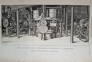 Seller image for Advertisement for Walter Baker & Co. , "One of the Chocolate Machines At the Manufactory of Walter Baker & Co. , " for sale by Hammonds Antiques & Books