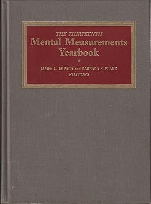 Immagine del venditore per The Thirteenth Mental Measurements Yearbook (Buros Mental Measurements Yearbooks) (v. 13) venduto da Jonathan Grobe Books