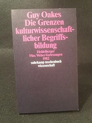 Bild des Verkufers fr Die Grenzen kulturwissenschaftlicher Begriffsbildung. Heidelberger Max-Weber-Vorlesungen 1982. zum Verkauf von ANTIQUARIAT Franke BRUDDENBOOKS