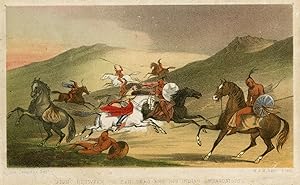 Antique Print-GENRE-A FIGHT BETWEEN A RANCHERO AND NATIVE AMERICANS-Tempsky-1858