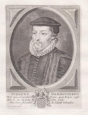 Bild des Verkufers fr Judocus Damhouderius" - Joos de Damhouder (1507 - 1581) Jurist Brugge Leuven Portrait zum Verkauf von Antiquariat Steffen Vlkel GmbH