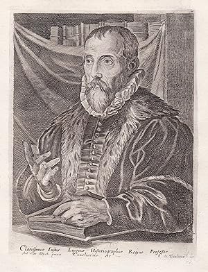 Seller image for "Clarissimus Iustus Lipsius Historiographus Regius Professor." - Justus Lipsius (1547-1606) humanist Philosopher Leuven Portrait for sale by Antiquariat Steffen Vlkel GmbH