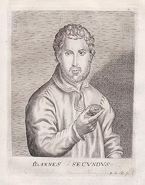 Seller image for Ioannes Secundus" - Janus Secundus (1511-1536) Johannes New Latin poet painter sculptor Portrait for sale by Antiquariat Steffen Vlkel GmbH
