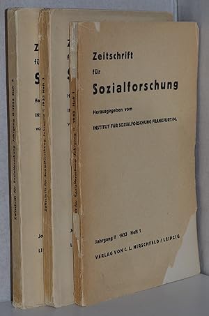 Zeitschrift für Sozialforschung. Jahrgang II - 1933 - in 3 Heften. Herausgegeben vom Institut für...