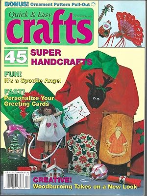 Bild des Verkufers fr Quick & Easy Crafts Volume 24 Number 6 December 1991 zum Verkauf von Vada's Book Store