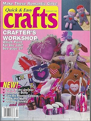Bild des Verkufers fr Quick & Easy Crafts February 1992 zum Verkauf von Vada's Book Store