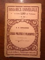 Seller image for Saggi politici e filosofici for sale by librisaggi