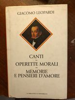 Immagine del venditore per Canti: operette morali- memorie e pensieri d'amore venduto da librisaggi
