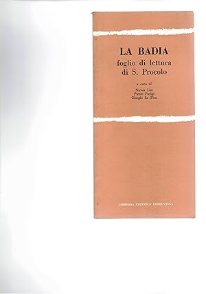 Seller image for La Badia. Foglio di lettura di S. Proloco. for sale by Libreria Gull