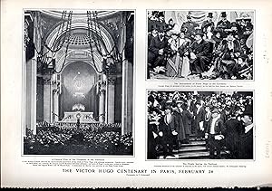 Imagen del vendedor de PRINT: "The Victor Hugo Centenary in Paris" .photos from Harper's Weekly, March 22, 1902 a la venta por Dorley House Books, Inc.
